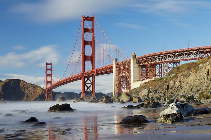 The Golden Gate Bridge seen from Marshall’s Beach, San Francisco